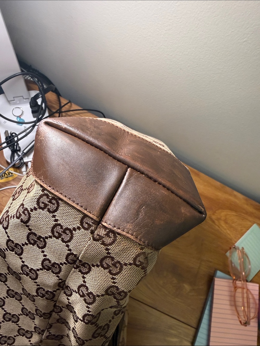 Gucci Beige and Brown GG Canvas Messenger Bag - Picture 5 of 13